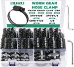 Black Hose Clamp-175PCS Stainless Steel Hose Clamps Assortment Adjustable 1/4"-2