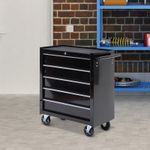 Garage 5-Drawer Tool Chest Storage Cabinet with Lockable Wheel Side Handle