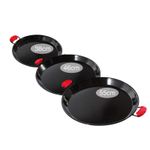 Camp&Fire Enamelled Paella Pan. Non-Stick Carbon Steel with Silicone Handles.