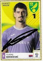 VLADAN KOVACEVIC SIGNED NORWICH CITY PANINI EFL 2025/26 STICKER