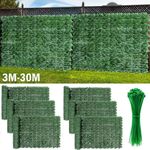 30M Artificial Hedge Roll Fake Ivy Leaf Garden Fence Privacy Screening Trellis