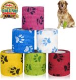 -Lotus 6 Rolls Pet Vet Wrap for Dogs, Self Adhesive Bandages for Dogs