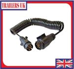 Trailer Extension Lead Suzi Curly Cable 2.5m Long 7 Pin Male to 13 Pin Male