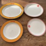 4 x Wimpy China Plates Yellow white & Red white Dudson