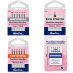 Hemline Sewing Machine Needles Jeans, Universal,  Top Stitch, Twin Stretch