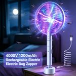Handheld Bug Zapper Swatter Fly Killer Racket Rechargeable Bat Indoor/Outdoor