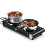 Double Hot Plate, CUSIMAX Electric Burner, 2500W Portable Electric Hob