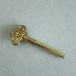 Vintage Ornate Gold Tone Lamp Light Clock Winding Skeleton Key 3.5”
