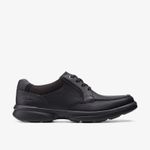 Clarks Mens Bradley Vibe Black Tumbled Leather Lace Up Leather Casual