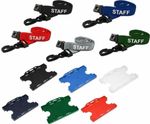 STAFF Neck Strap Lanyard With Double ID Card Pass Badge Holder - CHOOSE COLOUR