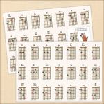 Left Hand Guitar Chord Chart 38 Chords Easy Ideal Beginner A5 Laminated