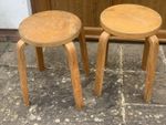 A Pair Of Vintage Alvo Aalto Style Stools.