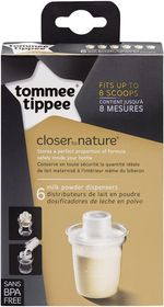Tommee Tippee Closer to Nature 6 Milk Powder Dispensers - Fits up to 8 scoops