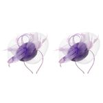 Elegant Purple Fascinator Hat Hair Clip for Wedding and Tea Party