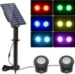 2 in 1 LED Solar Pond Lights RGB Submersible Outdoor Garden Pool Fountain Lights