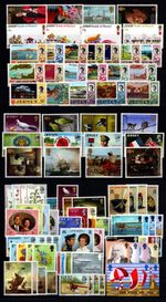 JERSEY 1970 - 1979: 10 X COMPLETE YEAR SETS: COMMS: 39 SETS, 1 MS + DEF/DUES MNH