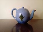 Unique Vintage Decorative Tea Pot Bird Tree Flower Handmade Blue Teapot Coffee