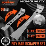 2-Piece Pry Bar Crowbar Set Flat 9-1/2" Mutifunctional 8 in 1 Chisel Nail Puller
