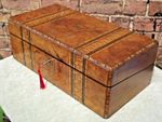 Victorian Burr Walnut Tunbridge Ware Writing Slope 20 inch- 50cm
