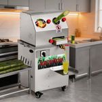 Commercial Sugar Cane Press Machine Electric Juicer Stainless Steel w/Wheels UK