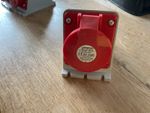 16 Amp 4 Pin 415V Red Socket 3 Phase IP44 Industrial new R1