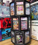 Motorized Rotating Graded Card Slab Display Tower for ACE PSA TAG Holds 24 Slabs