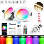 9W Bluetooth LED Recessed Downlight Smart RGB Dimmable Ceiling Lights Spotlight