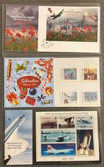 BN,3 X GIBRALTAR STAMP SETS,THE ROYAL BRITISH LEGION,XMASS 2010,100th ANN 1st FL