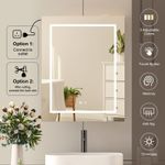 Bathroom Mirror Cabinet 600 x 760mm with LED Lights Shaver Socket Touch Sensor