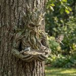 Tree Spirit Resin Bird Feeder Garden Wall Hanging Outdoor Ornament Sculpture