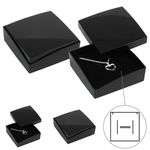 Jewellery Box Black Ring Necklace Pendant Earrings Bracelet Gift Foam Padded New