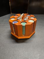 Vintage Sealed  Carousel Poker Set Cherry Wood Caddy Chips & 2 Sealed Decks