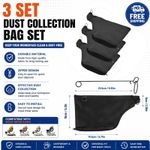 3 Set Dust Collector Bags Adjustable Zipper Dust Jacket For Planer Miter Saws