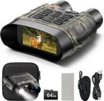 Full Color Night Vision Goggles, 112 MP 4K Night Vision Binoculars 18X Zoom&64GB