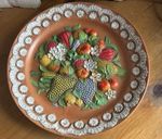 Vintage Spanish Terracotta Acotta Wall Plate Pottery Hanging