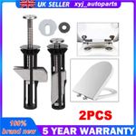 2PCS Heavy Duty Toilet Seat Fastener Bolt kit, Universal Toilet Seat Bolt Kit