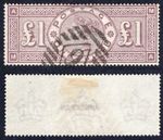SG185 One Pound Brown-Lilac Wmk Crowns Great Colour SPECIMEN REMOVED