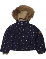 JOULES Baby Girls Padded Padded Jacket 18-24 Months Navy Blue Floral AK01