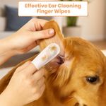 Pet Ear Cleaner Finger Wipes for Dogs Cats 100pc – Gentle Disposable Ear Cleanin