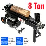8 Ton Electric Log Splitter Heavy Duty Compact Size Hydraulic Wood Splitter