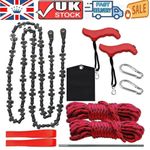 53 inch 68 Teeth Rope Saw High Reach Tree Limb Hand Rope Chain Saw Foldable UK