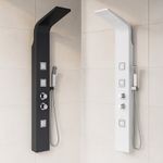 Modern Thermostatic Shower Panel Tower With Body Jets Twin Head Bathroom Shower