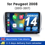 64G For Peugeot 208/2008 2012-2018 Android CarPlay Car Stereo Radio GPS Sat Nav