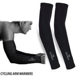 Winter Cycling Arm Warmers Running Thermal Roubix Cycle Elbow Black - S/M - L/XL