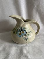 Vintage Brentleigh Ware England Hand Painted Floral Pottery Pitcher Jug Vase