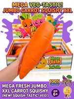 Giant 30cm Carrot Squishy - XXL Fidget Stress Relief Toy - Super Squish
