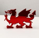 Laser Cut Red clear Acrylic Dragon – 3mm Thick – Welsh Dragon  5cm high
