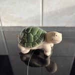 Ceramic Turtle Ornament With Green Glazed Shell