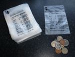 100 x Plastic Money / Coin / Bank Bags No Mixed Coins New and Reusable Sterling