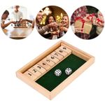 Shut The Box Game - 9 Numbers Dice Game Game Family Traditional Game Wooden